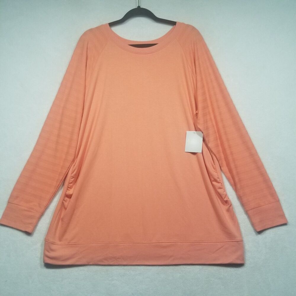 A Glow XXL Maternity Long Sleeve Jersey Knit Lightweight Sweatshirt Orange NEW